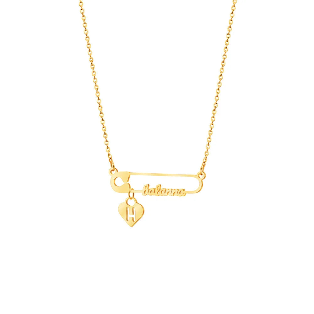 Custom Name Necklace Paper Clip Personalized Stainless Steel Letter Link Chain for Women Jewelry Valentine's Day gifts