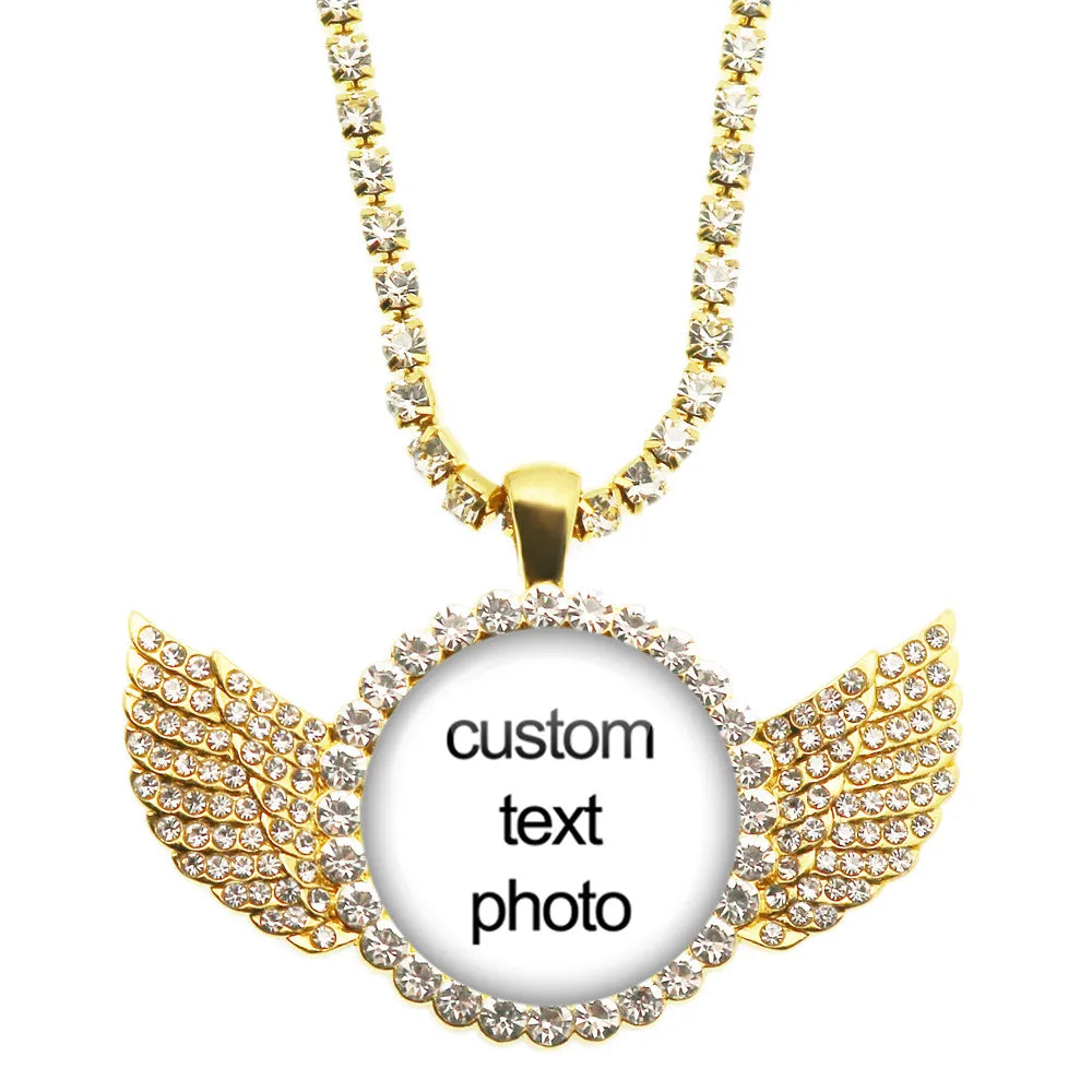 Custom Photo Angel Wing Necklace – Personalized Gift