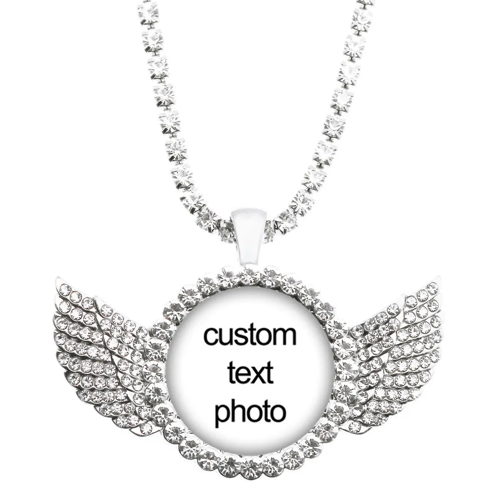 Custom Photo Angel Wing Necklace – Personalized Gift
